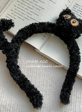 韩版可爱卡通发箍女头箍黑色小猫洗脸化妆压发防滑不勒头发捆头饰