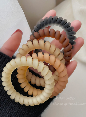 2022年新款果冻色高级感磨砂电话线发圈高弹力皮筋女扎头绳发绳