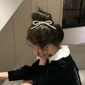 苏雅芙亮晶晶蝴蝶结发夹女后脑勺发卡2024新款 侧边刘海夹子头饰