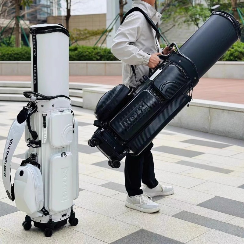 喜力克斯HELIX高尔夫航空托运球包抗压防水GOLF万向四轮硬壳球包