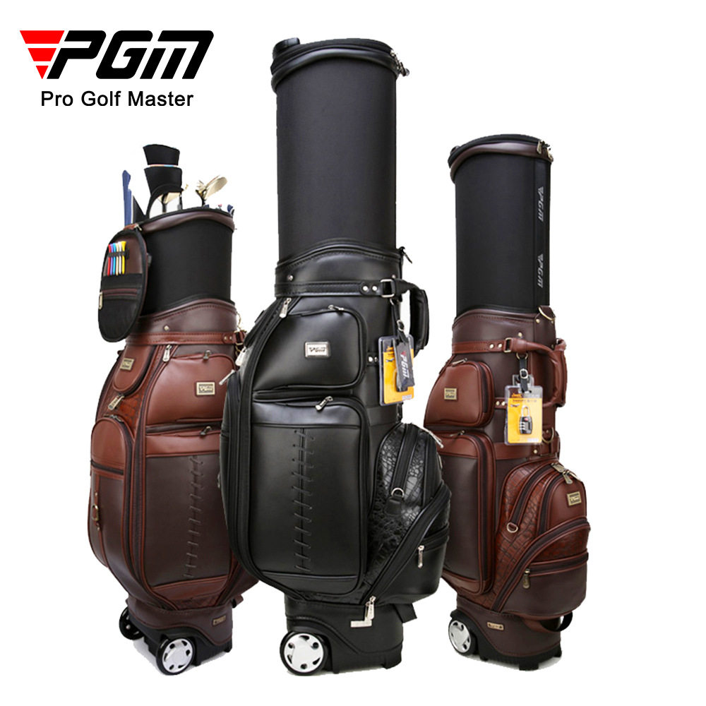 PGM golf 高尔夫球包 超纤皮可伸缩带拖轮硬壳球帽航空包厂家直供