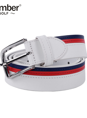 Number高尔夫球男士真皮皮带 003 运动腰带 针扣 休闲款 白色