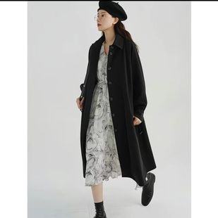 小个子黑色毛呢大衣女短款秋冬收腰显瘦赫本风高级感呢子外套女