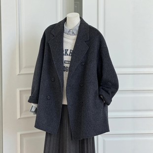 短款毛呢外套女小个子2025新款秋冬季高级感加厚冬装西装呢子大衣