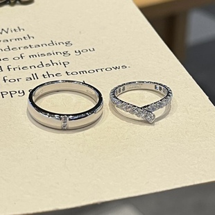 珠宝定制HW海瑞戒指同款pt950铂金结婚对戒Truly Ribbon钻戒