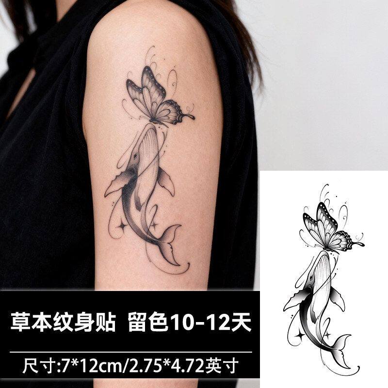沧海灵犀 草本纹身贴防水女持久男半永久仿真刺青防汗素花高级感