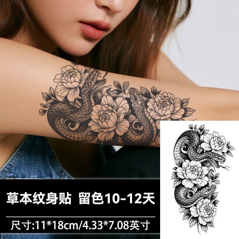 暗黑灵蛇草本防水持久纹身贴纸