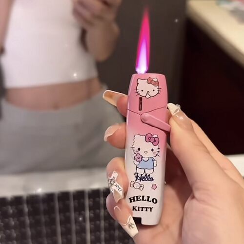 变色草莓熊粉色防风打火机