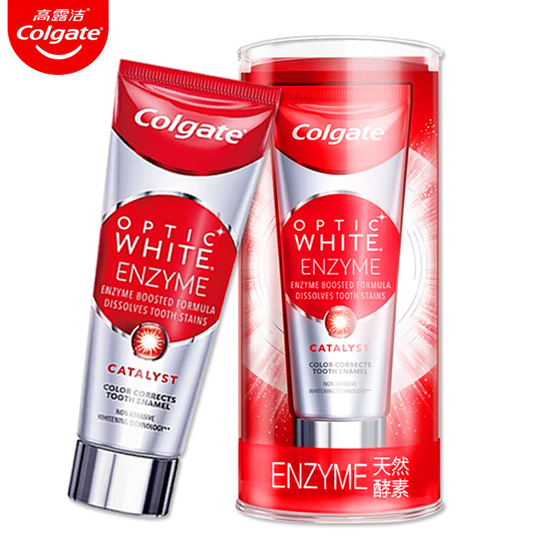 香港 Colgate/高露洁活性无水酵素美白牙膏清新去牙渍101g-75ml盒