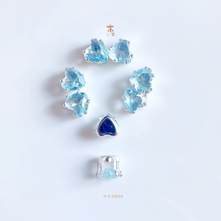 进口真锆爪钻DIY配件系列（九）铜镀真金底diy锆石配件-爱心爪钻