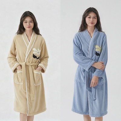吸水速干-毛绒密实加厚浴袍
