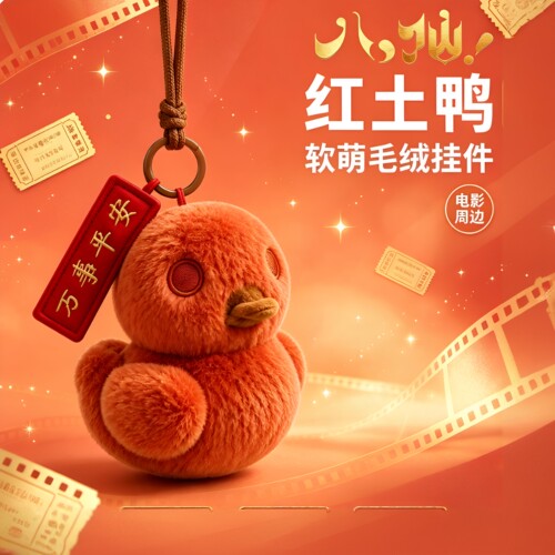 八仙电影周边红土鸭子玩偶公仔包包挂件官方万事平安挂件摆件玩具