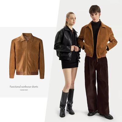 【CSMY】Stay the Night 进口仿牛绒pu皮双版本正肩合身翻领夹克