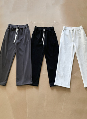AUTICUP春夏通勤运动lulu同款软糯拼缝解构直筒阔腿卫裤cleanfit