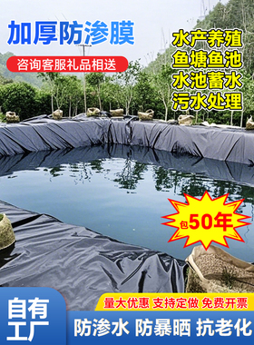 鱼塘防渗膜鱼池护坡防水布养殖土工膜复合黑色塑料布加厚防渗地膜