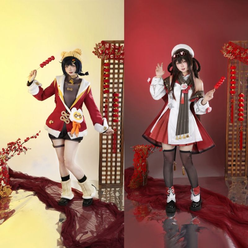 原神海灯节cos胡桃宿雪桃