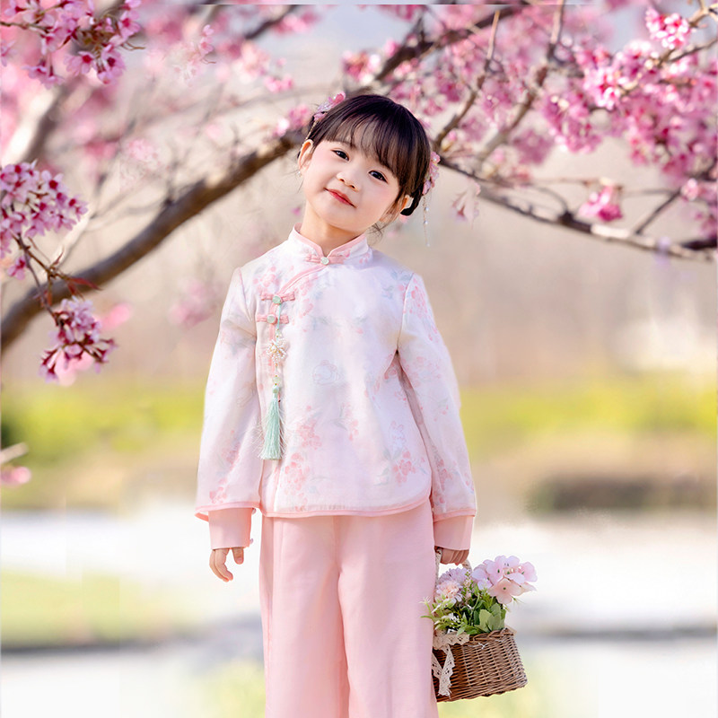 萌乎汉服女童幼儿园裤子套装图片
