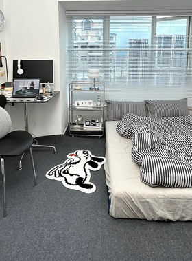 黑灰色地毯高级感办公室电竞房全屋铺卧室房间出租屋改造满铺地垫