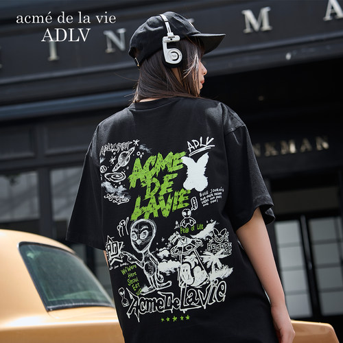 ADLV外星人涂鸦印花短袖T恤