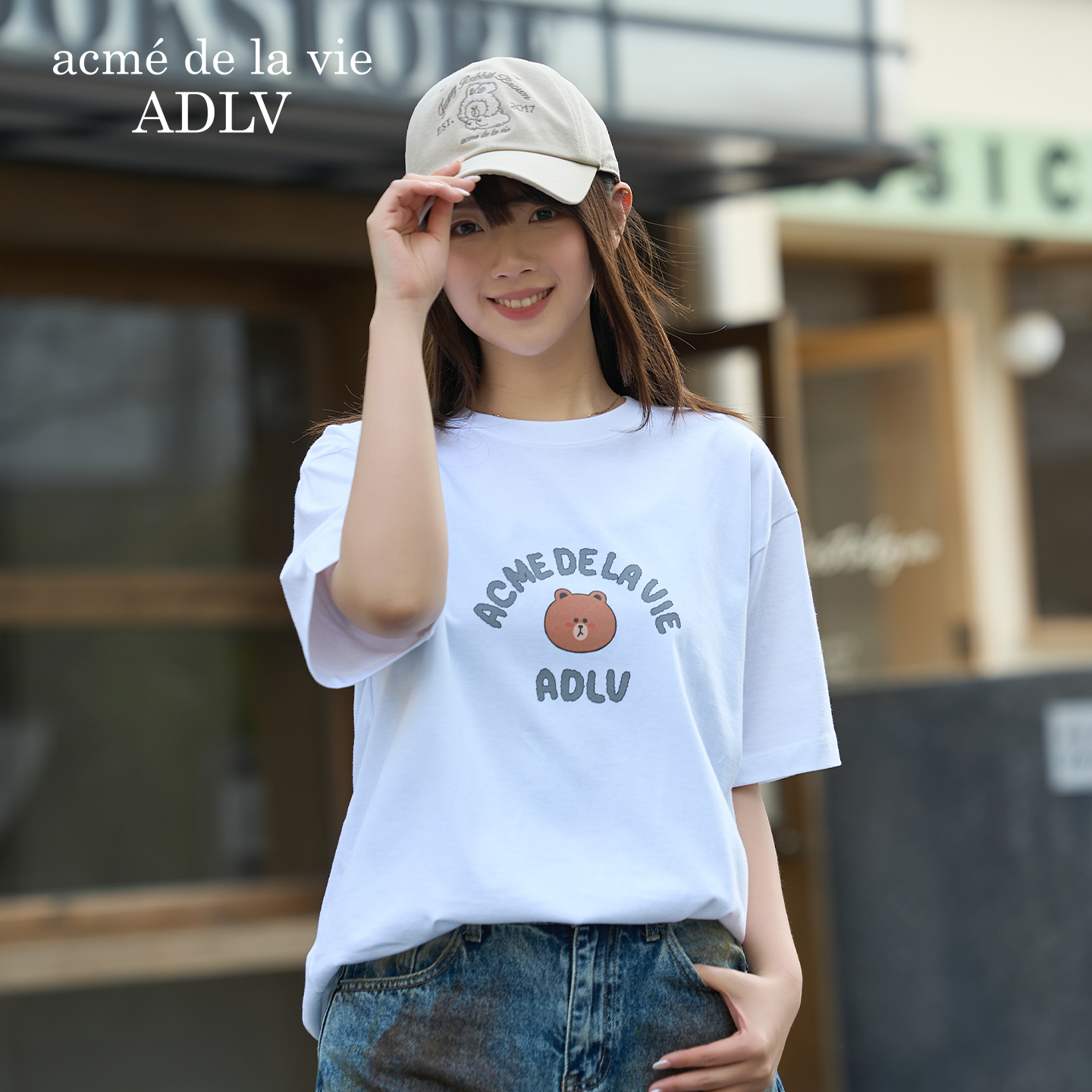 ADLV布朗熊刺绣情侣棒球帽