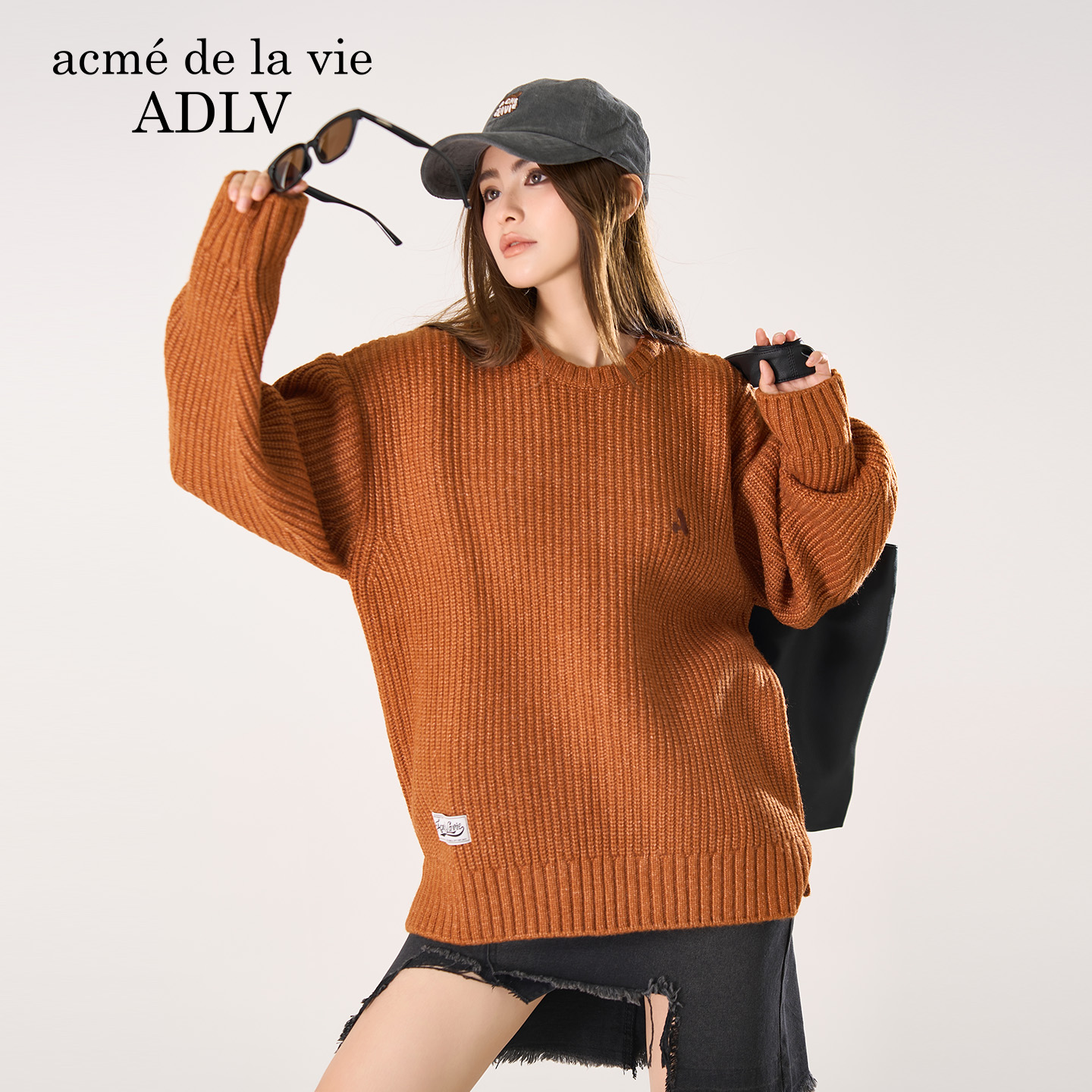 ADLV简约A标针织上衣25新款