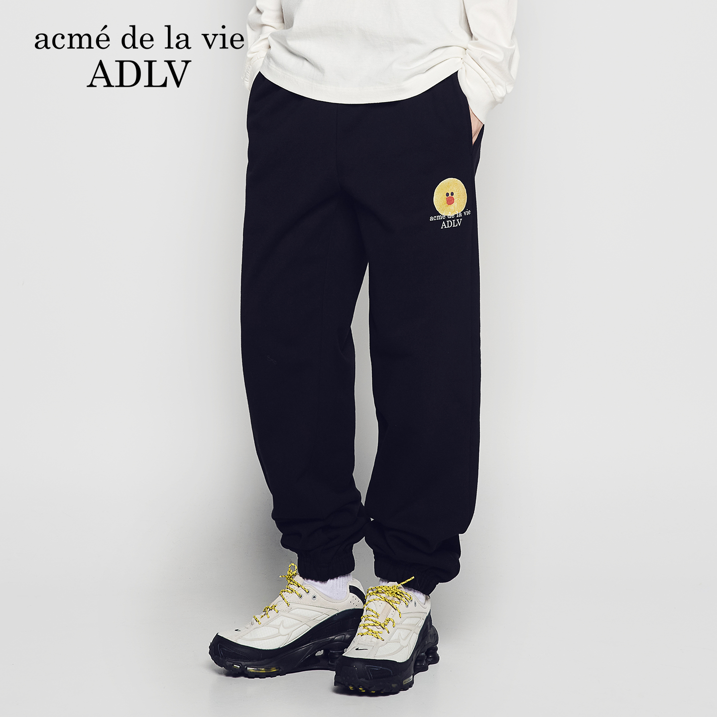 ADLV LINE FRIENDS布朗熊联名运动休闲束脚卫裤设计感长裤男女款