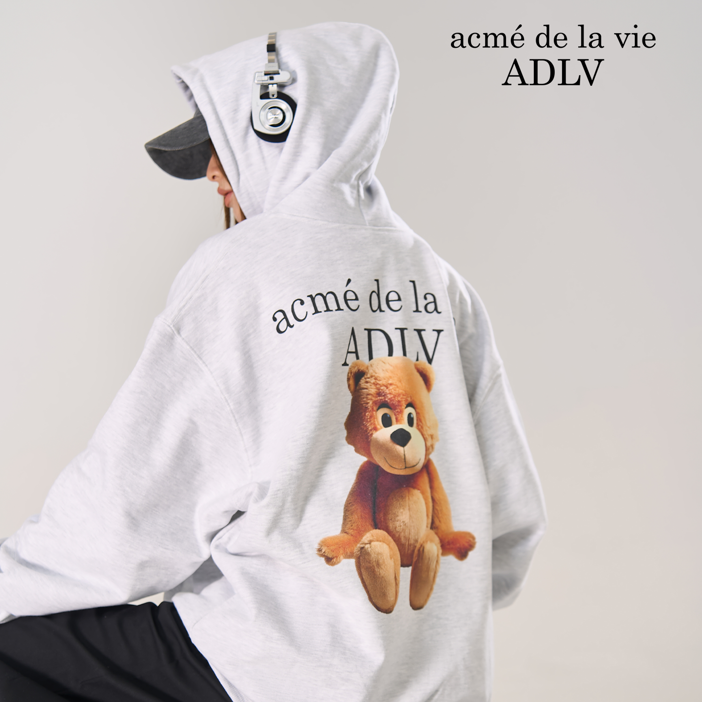 ADLVAC熊基础款Logo连帽卫衣