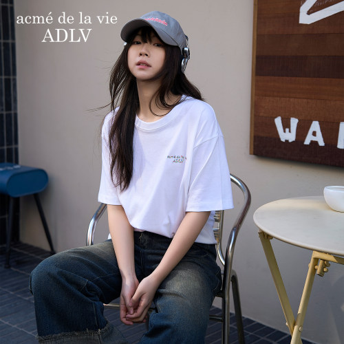 ADLV彩虹LOGO纯棉短袖T恤韩版