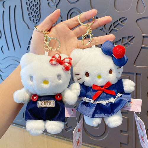 正版HelloKitty毛绒玩具钥匙扣甜