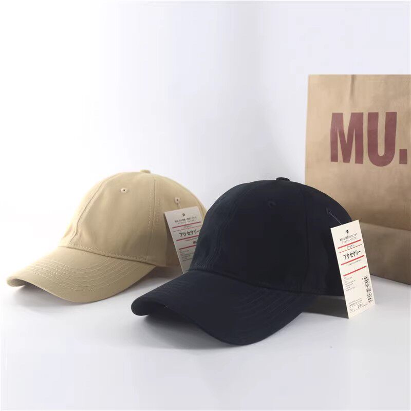 日本海外代购光板软顶帽子春夏棒球帽女纯色韩版显脸小鸭舌帽男潮