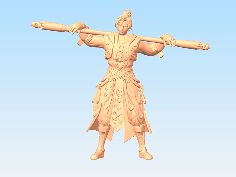 王者荣耀至尊宝孙悟空手办3d打印模型stl下载stl手办三维素材图纸