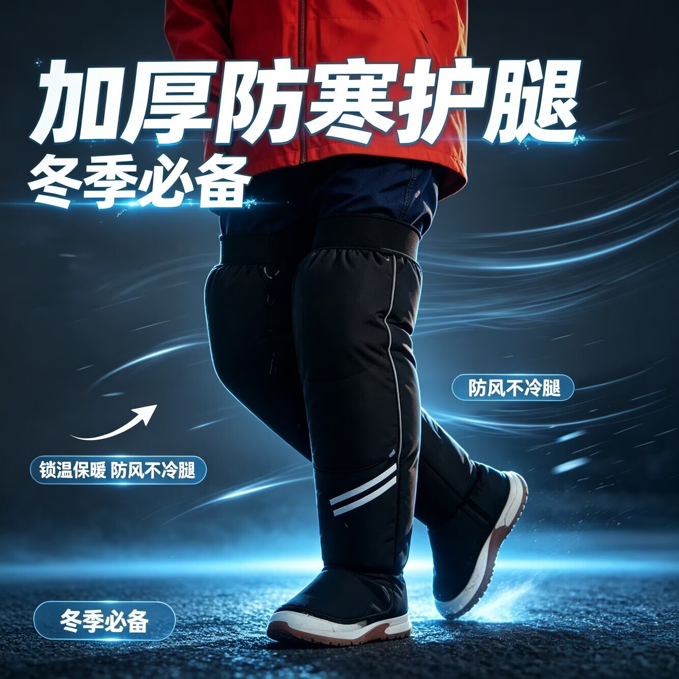 骑电动车护膝护腿冬季男女全包护踝护脚面防寒电动车户外保暖护具