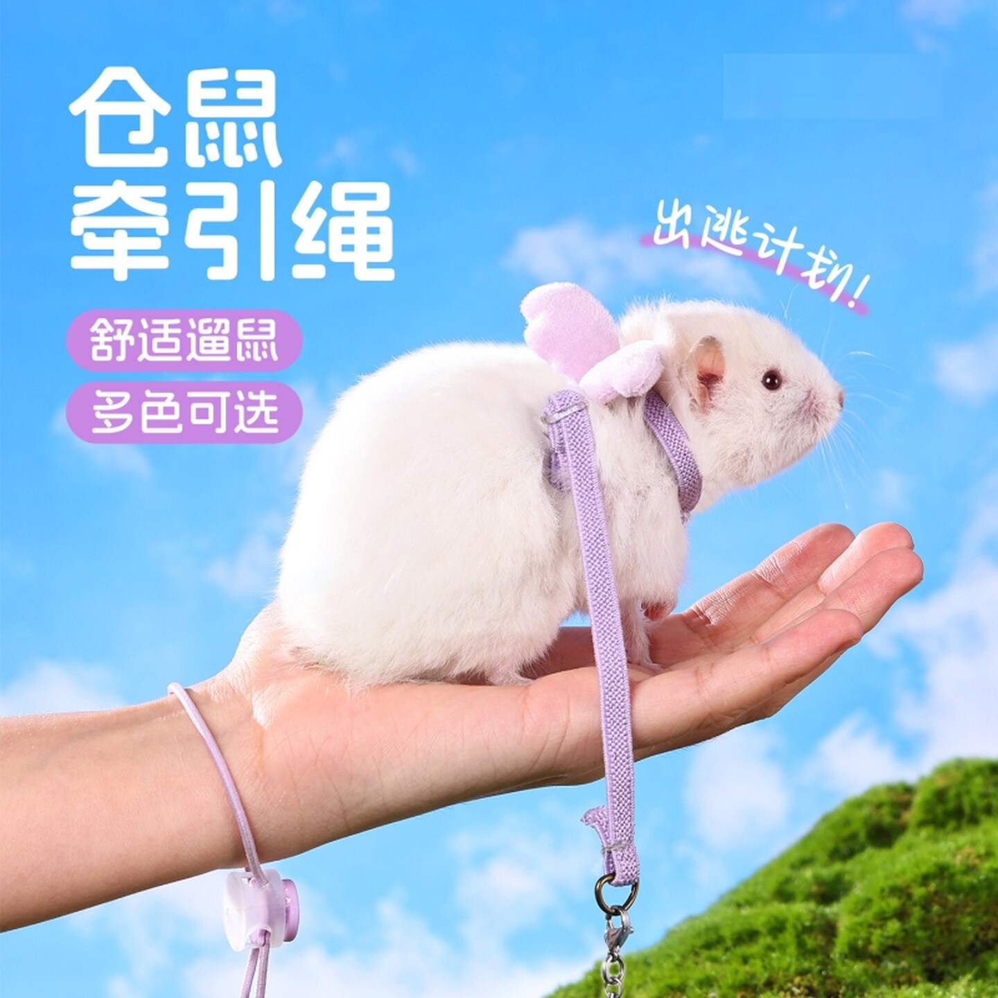 仓鼠牵引绳外出遛熊类专用背心式防挣脱生活互动外出防挣脱牵引绳