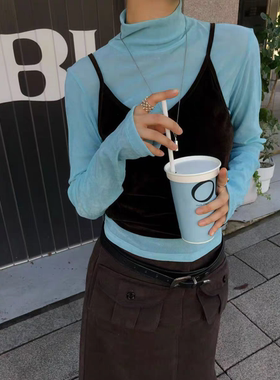 现～韩国正品新款Atmosphere秋冬高级感气质百搭两件套吊带上衣女