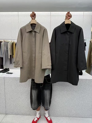 现～韩国东大门正品新atthebagel2025复古风氛围感中长款风衣外套