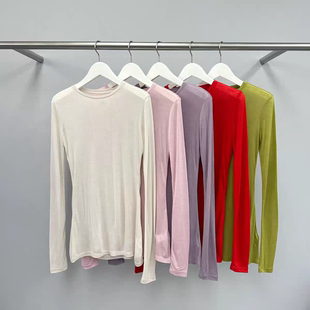 长袖 百搭打底叠穿含羊毛修身 T恤 2026water时尚 现～韩国东大门新款