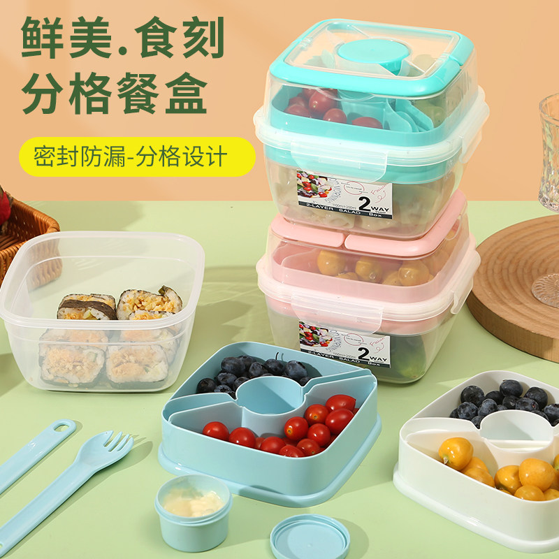 春游露营水果便当盒轻食减脂蔬菜沙拉保鲜盒可微波上班族便携饭盒