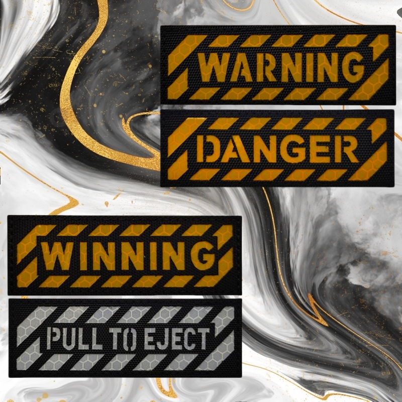 WARNING DANGER警告系列反光臂章创意魔术贴徽章背包贴战术士气章