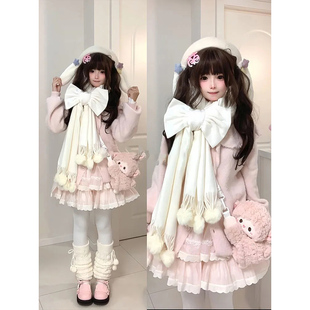 2025秋冬新款日系小个子甜美可爱软糯针织开衫+蛋糕短裙+围巾套装