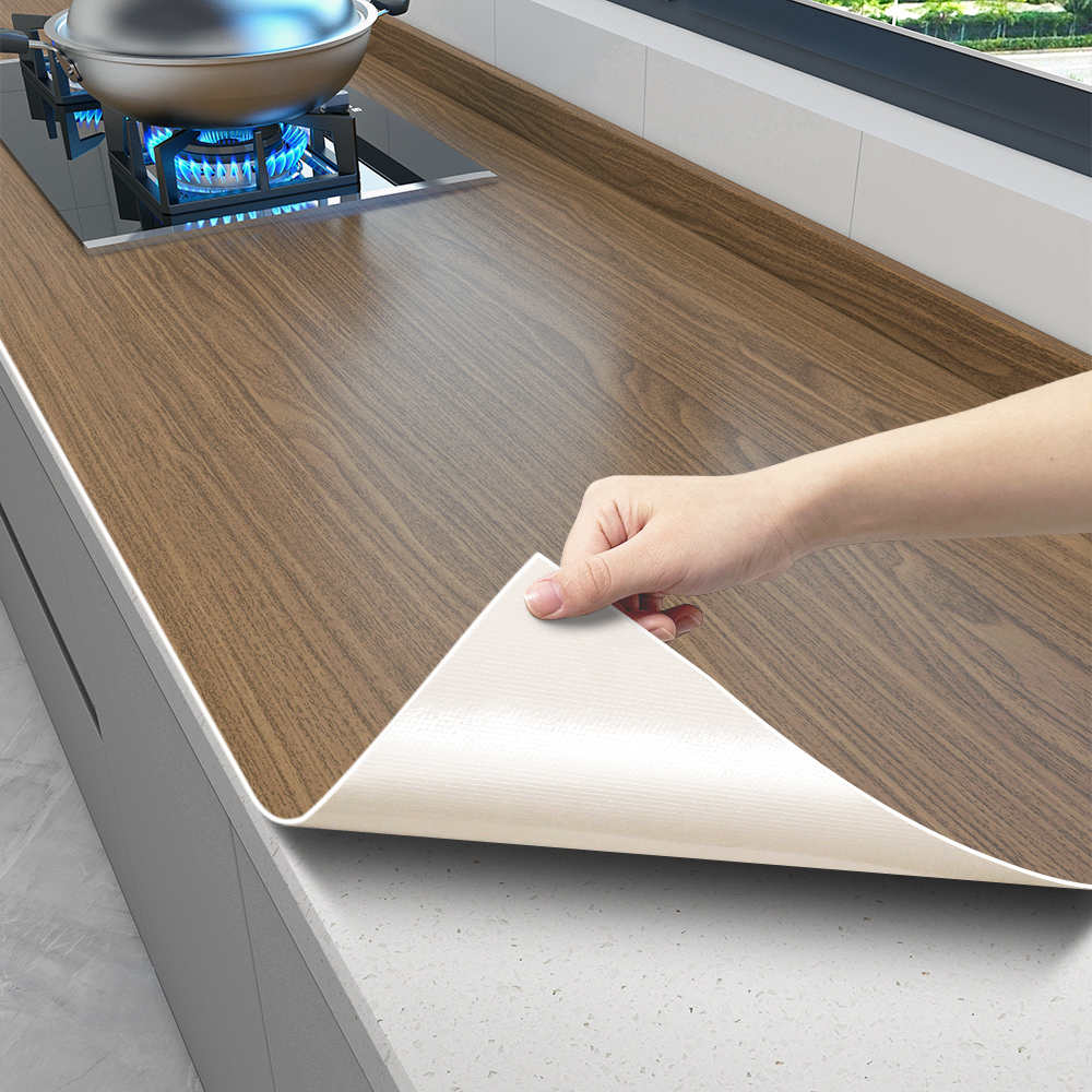 特厚木纹灶台防水防油防烫贴纸