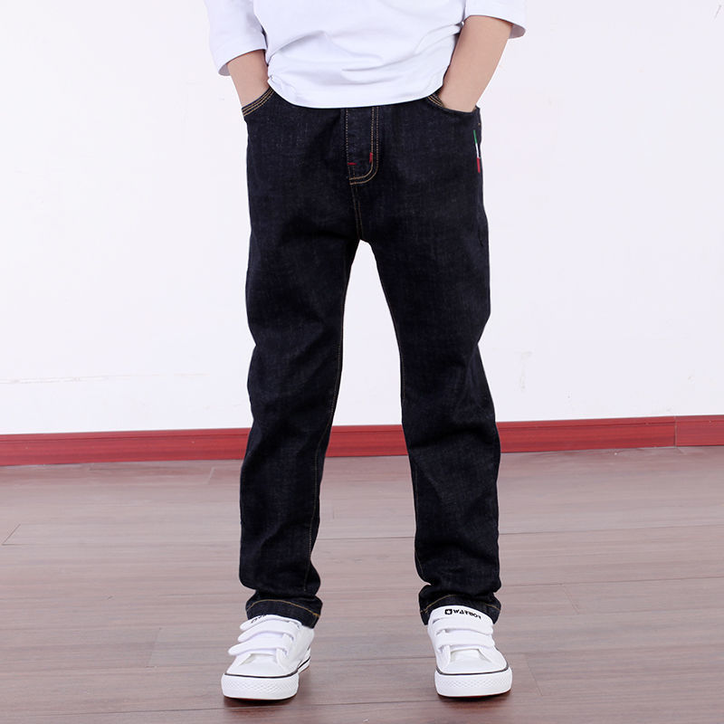 儿童牛仔裤2025秋冬新款纯棉弹力韩版舒适休闲中大童直筒男童裤子