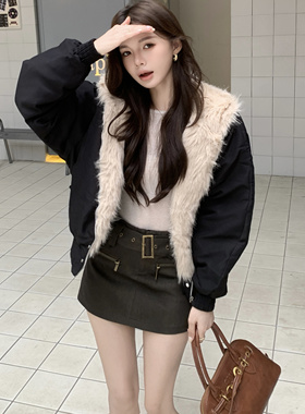 美式毛绒外套男女冬季潮牌座山雕连帽棉服宽松休闲情侣百搭棉衣潮