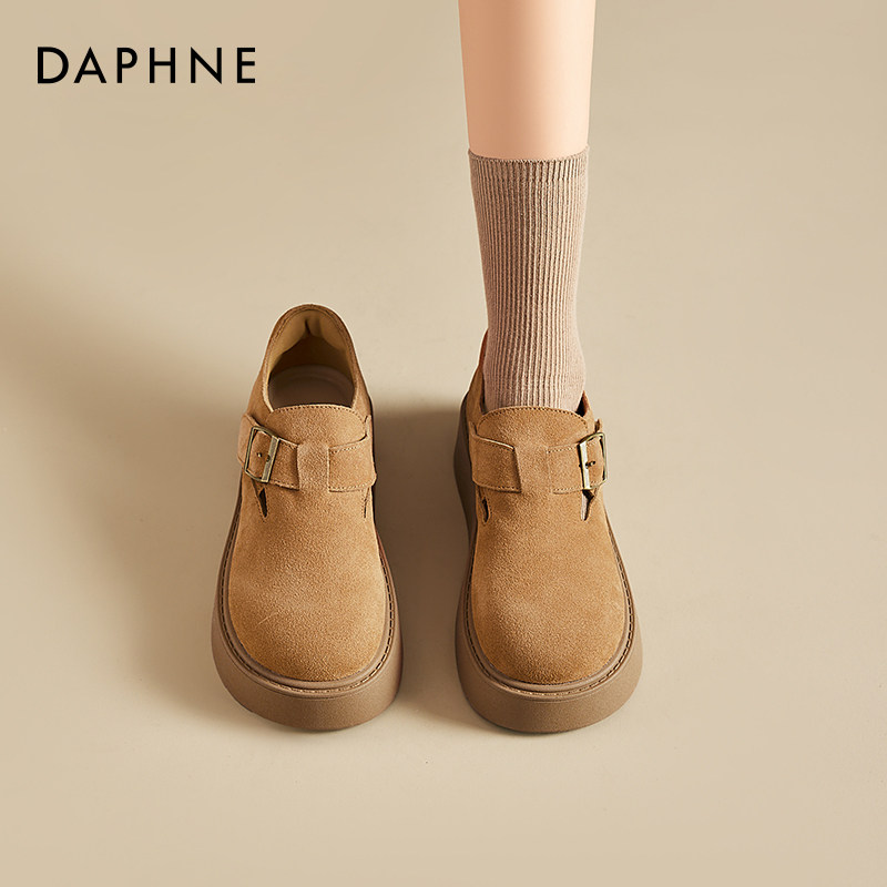 达芙妮勃肯鞋女2025新款秋冬真皮厚底一脚蹬巨好看配裙子乐福单鞋,女鞋,勃肯鞋/软木鞋,淘宝优惠券,粉丝福利购,淘宝优惠卷