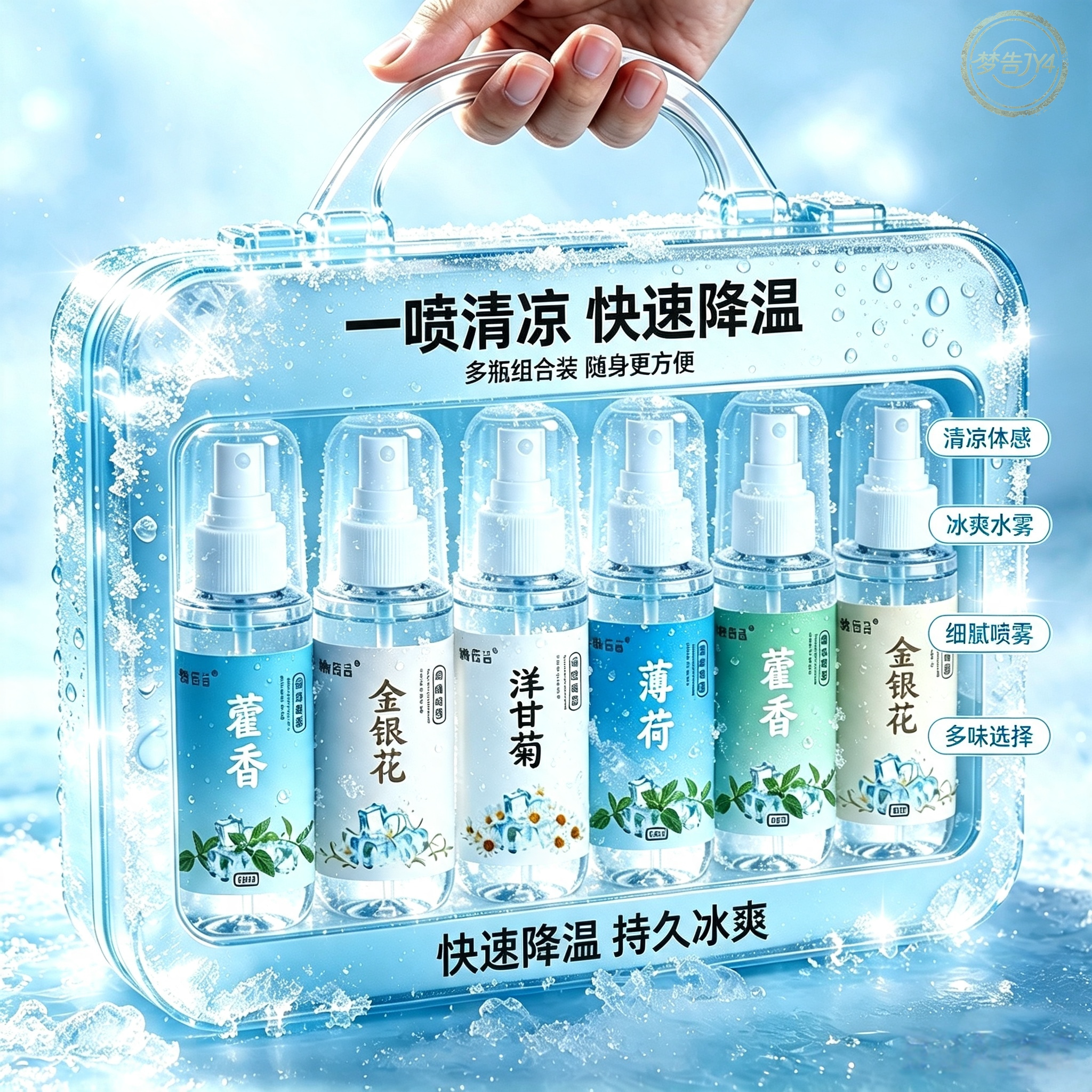 夏季户外运动瞬冷降温喷雾