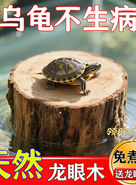乌龟缸免煮天然龙眼木休息晒台造景龙眼叶摆件养龟专用预防病害