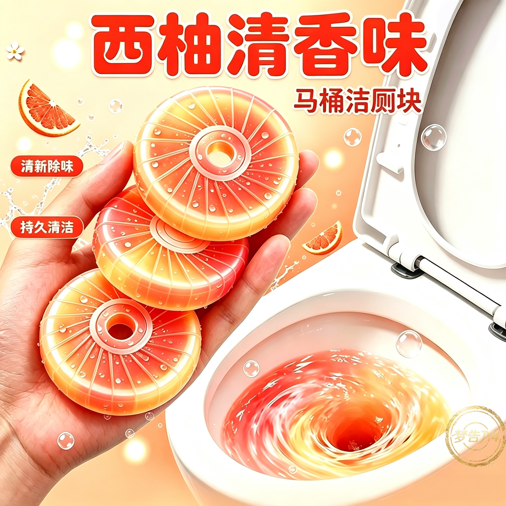 【果香洁净】西柚洁厕宝去污除臭洁厕灵水箱洁厕块家用礼品套组