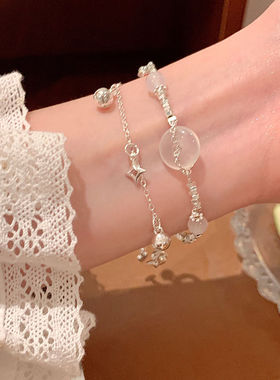 千慧饰集|新中式碎银子平安扣双层手链女ins轻奢百搭手饰品