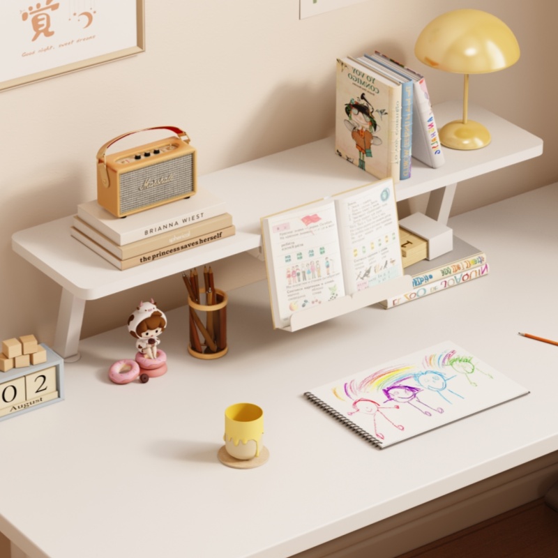 学习桌书架桌面加高分层置物架