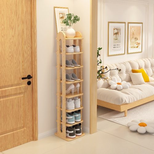 卓森奴全实木小窄型鞋架简易多层