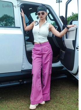 Lulla by Sea| Lightbreeze 阔腿裤时尚拉链防晒工装微皱运动裤